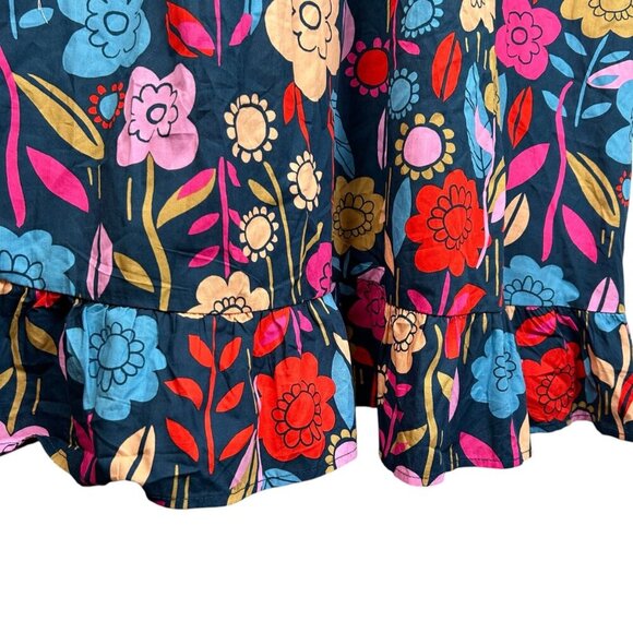 Palermo Floral Print Puff Sleeve Ruffled Mini Dress Size XL Brunch Wedding - Picture 6 of 9